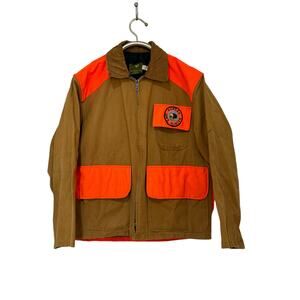 Vtg Stream And Field Duck Canvas Hunting Jacket Field Coat Kansas Safe Hunter L